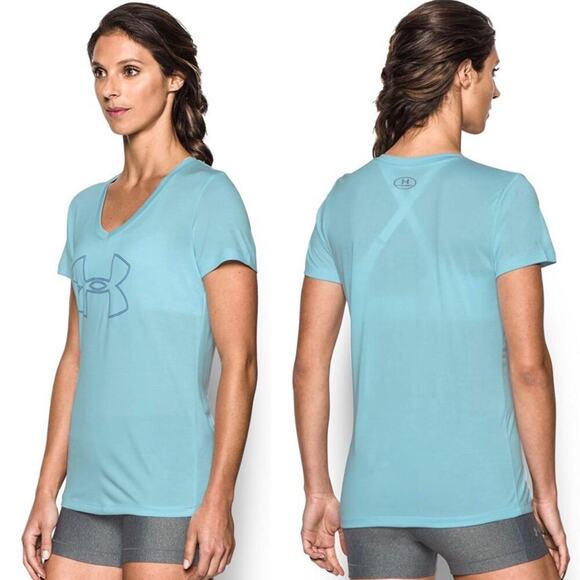 Under Armour Women's Tech Twist Branded V-Neck Tee SM/P NWT - Picture 9 of 9